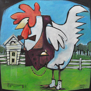 rooster and henhouse