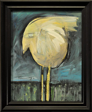 yellow bird in field