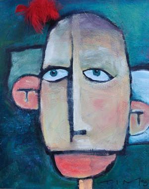 man poses with feather