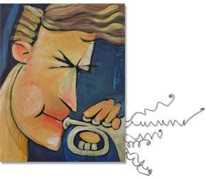 trumpeter busts a groove