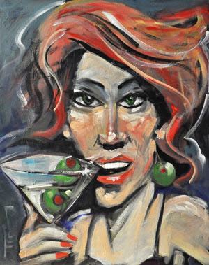 woman at martini bar