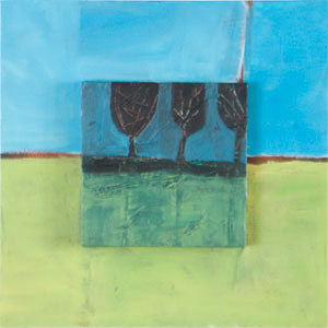 three trees on knoll